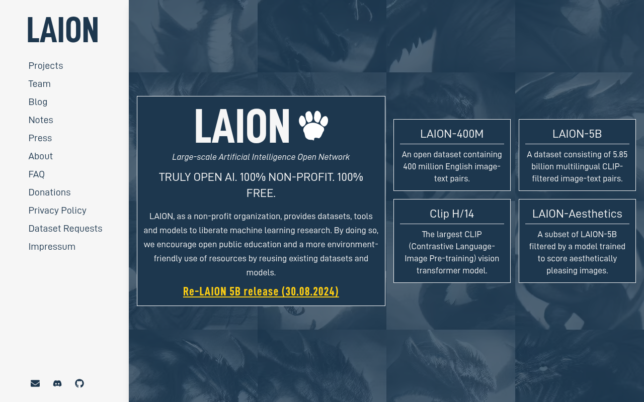 Screenshot of LAION: Democratizing AI Through Open Datasets
