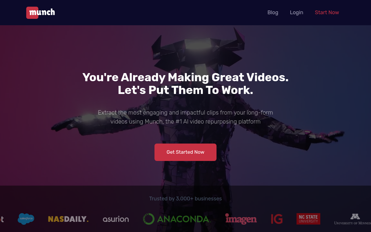 Screenshot of Munch: AI-Powered Video Repurposing for Effortless Content Creation