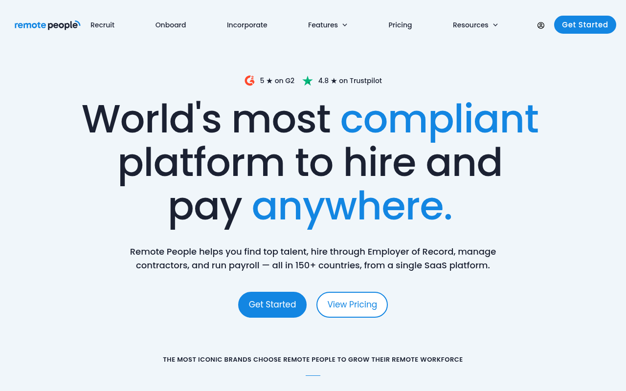 Screenshot of Remote People: Your Gateway to Global Talent