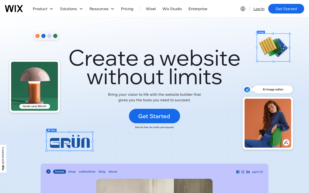 Screenshot of Wix: Build Your Dream Website with AI