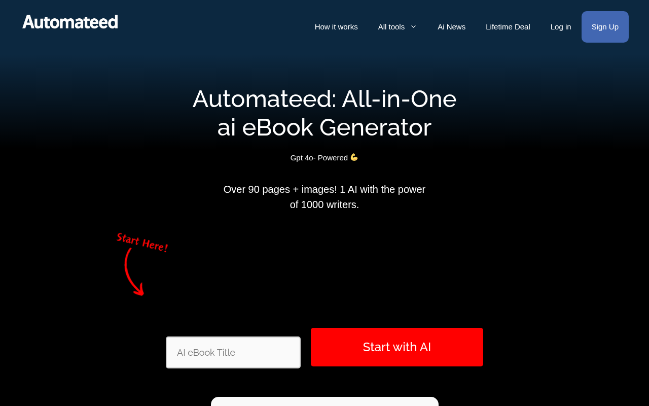 Screenshot of Automateed Review: AI eBook Creation Made Easy
