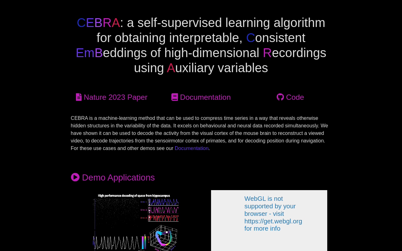 Screenshot of CEBRA: AI-Powered Neuroscience Tool for Mapping Behavior to Neural Activity