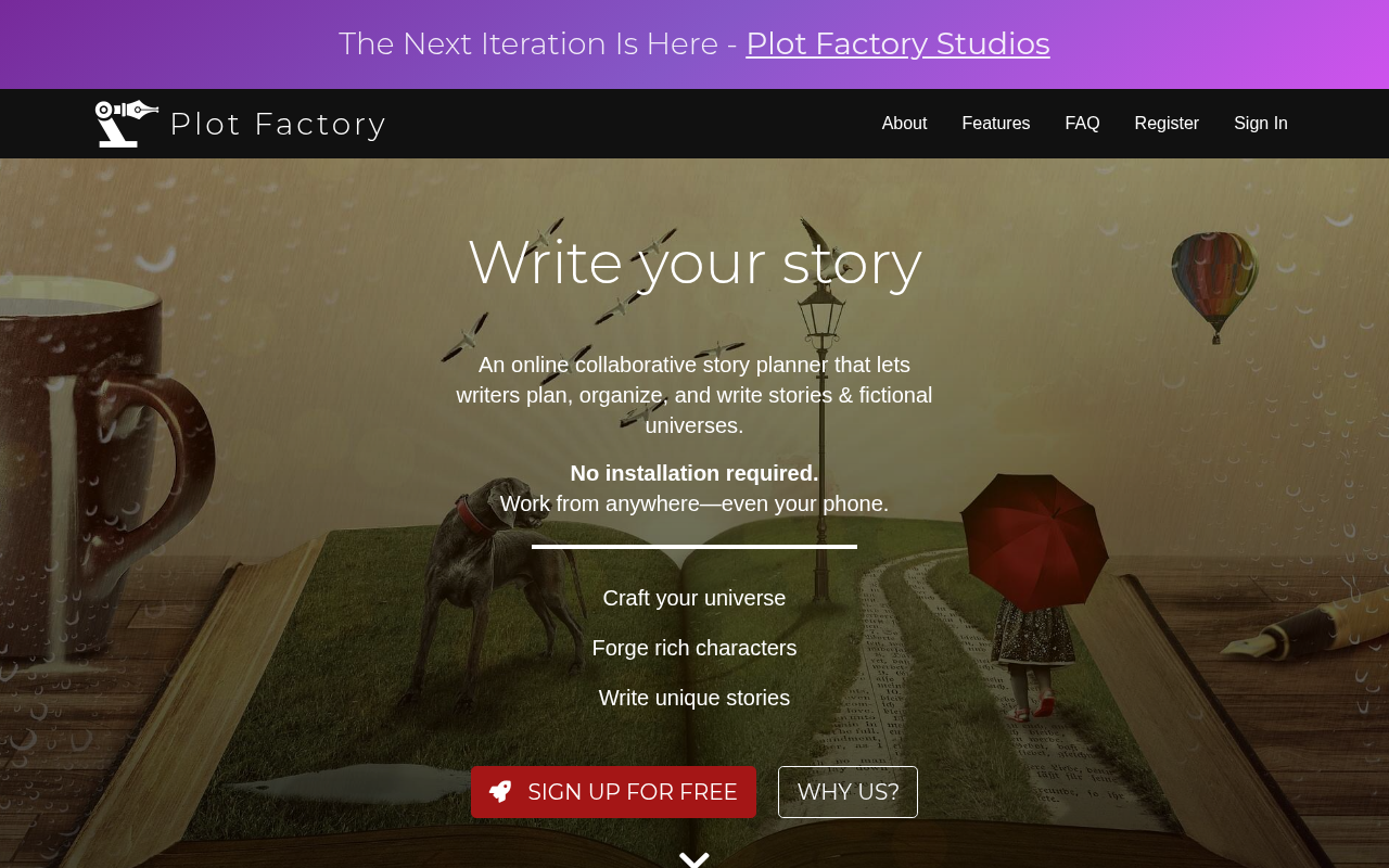 Screenshot of Plot Factory: Unleash Your Inner Author with AI-Powered Storytelling