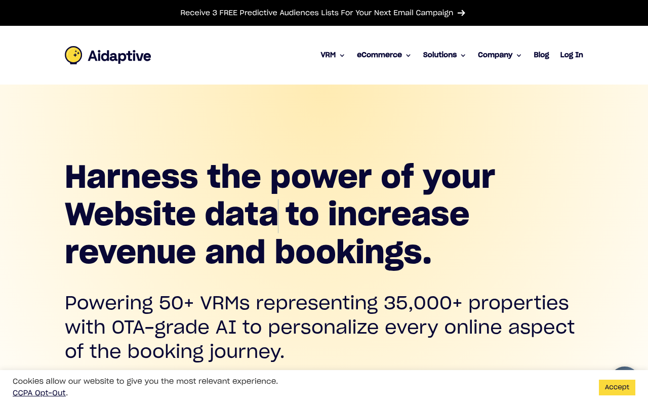 Screenshot of Aidaptive: AI-Powered Personalization for Every User