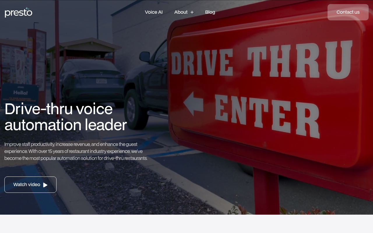 Screenshot of Presto AI: Revolutionizing Drive-Thru Efficiency
