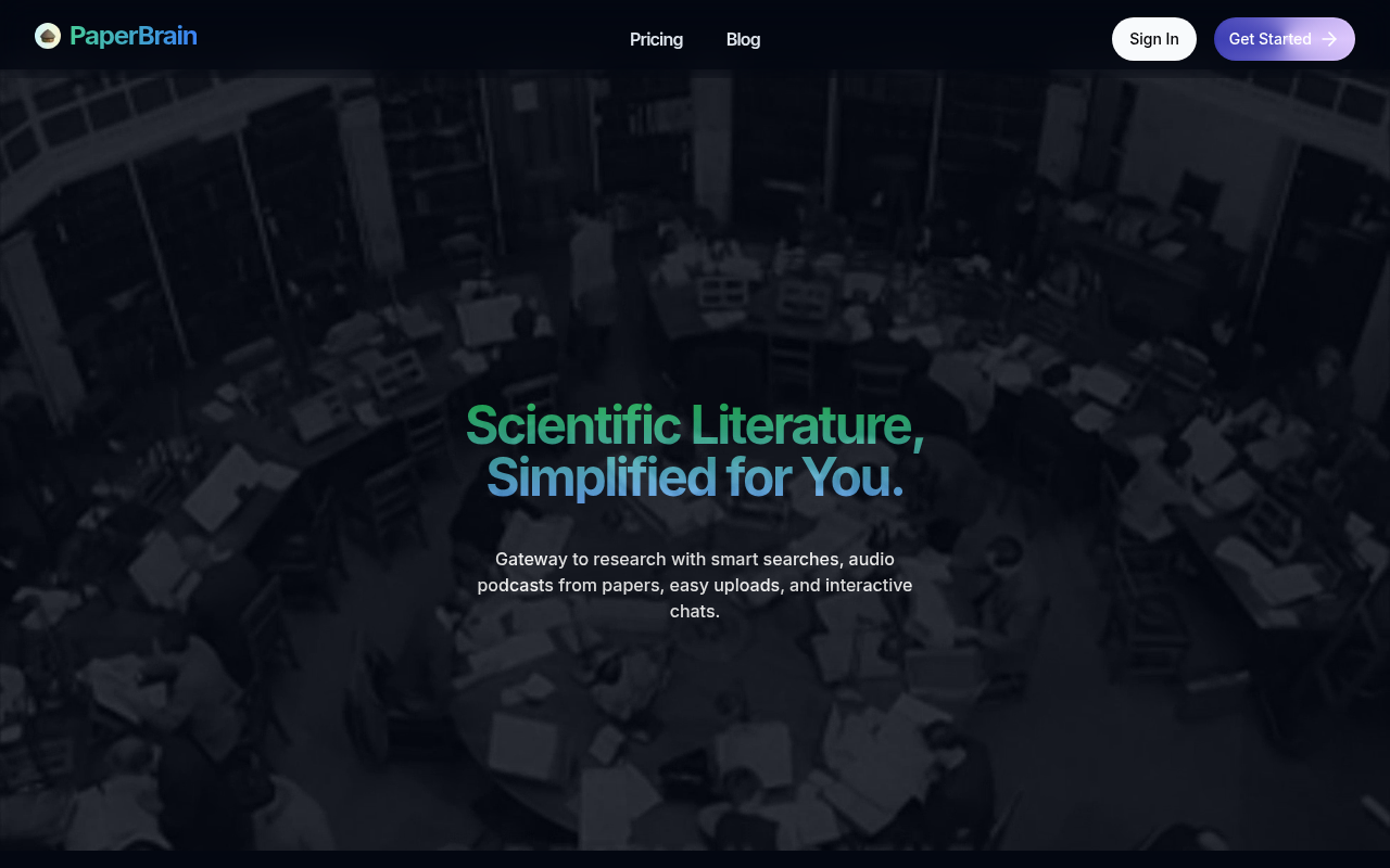 Screenshot of PaperBrain: Your AI-Powered Research Navigator