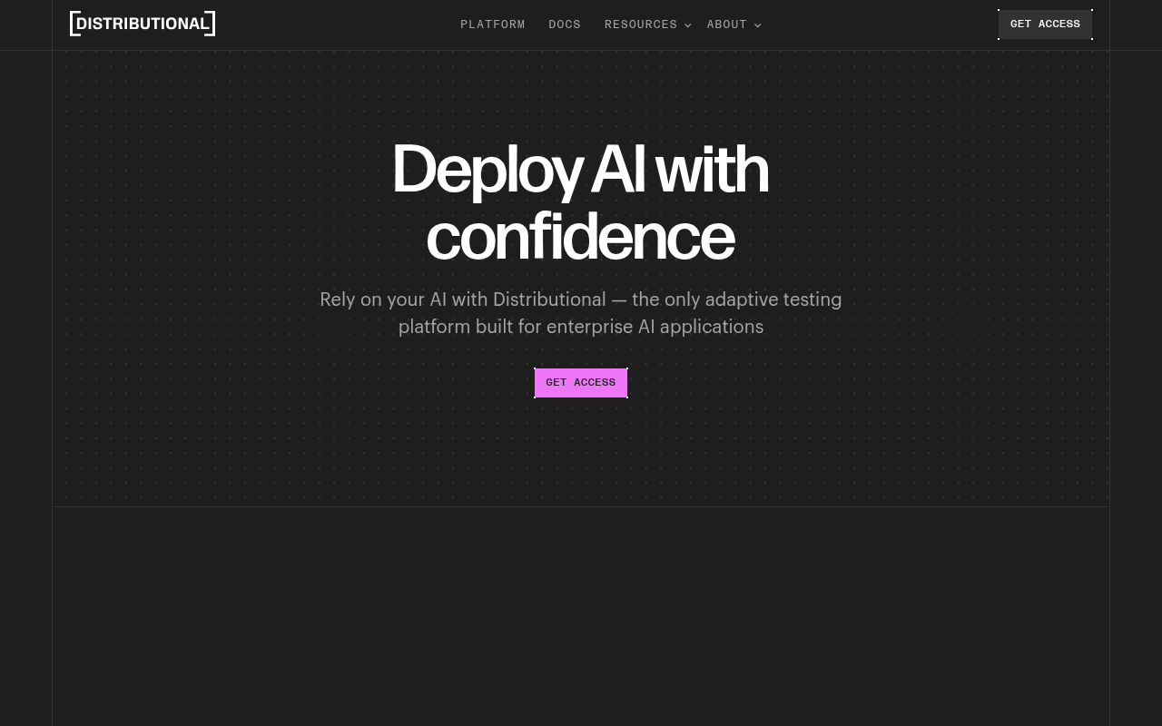 Screenshot of Distributional: AI Testing & Deployment Platform for Enterprises