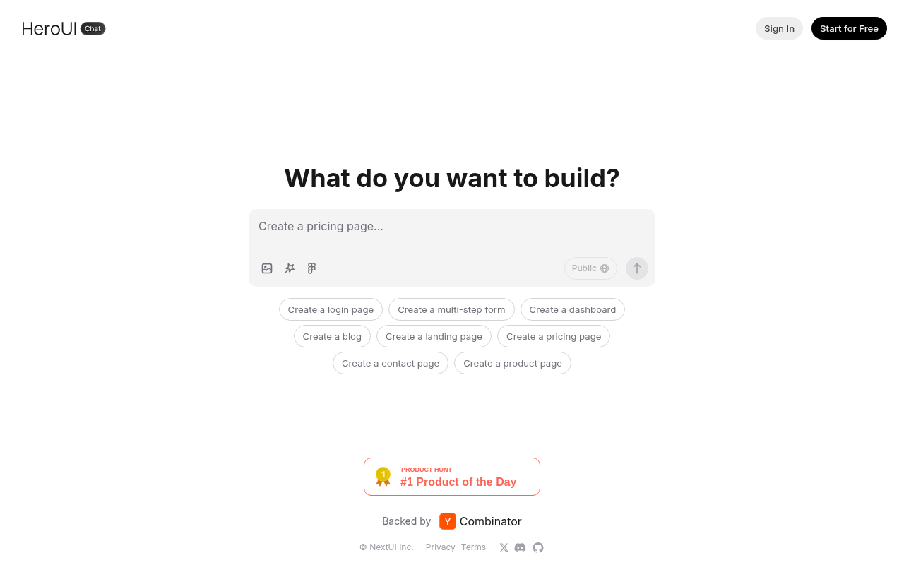 Screenshot of HeroUI: Your AI-Powered Design Assistant