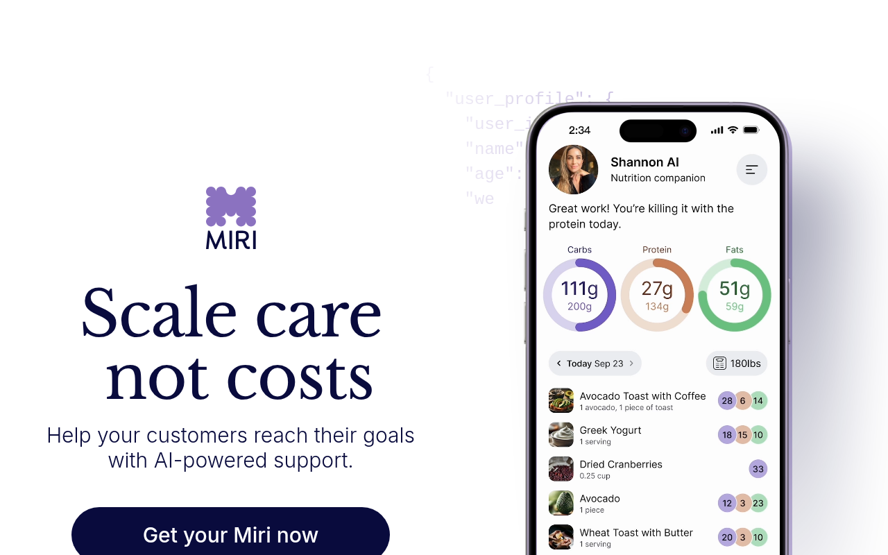 Screenshot of Miri AI: Scale Your Coaching Business with a Personalized AI Platform