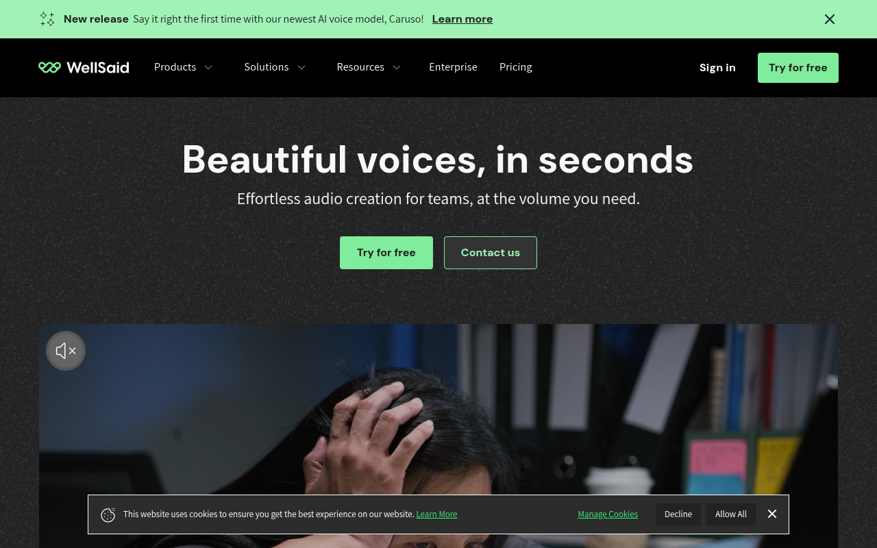 Screenshot of WellSaid Labs Review: AI Voiceovers Made Easy