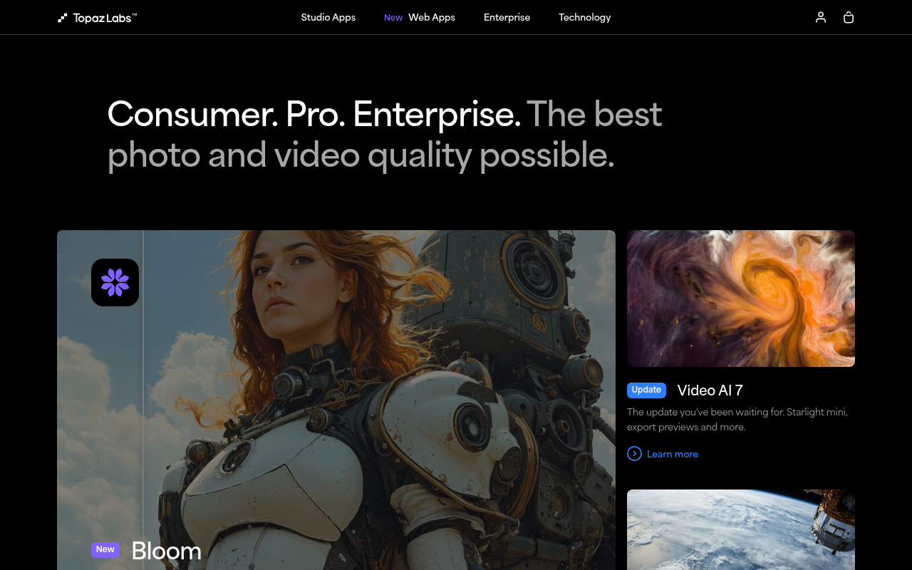 Screenshot of Topaz Labs AI: Enhance Your Photos and Videos with Ease
