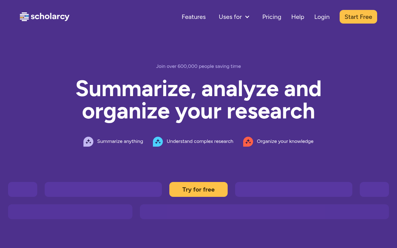 Screenshot of Scholarcy: The AI Research Assistant You Need