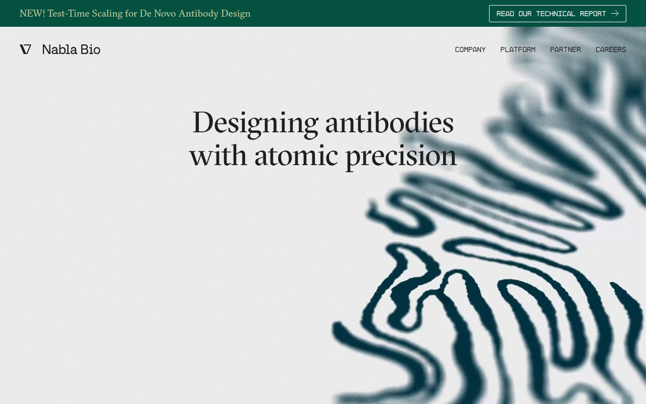 Screenshot of Nabla Bio: AI-Powered Drug Discovery Accelerated
