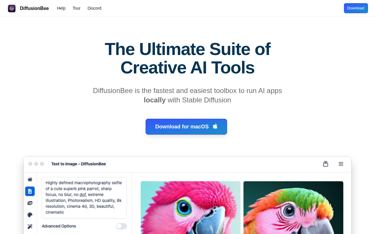 Screenshot of DiffusionBee Review: AI Art Generation Made Easy