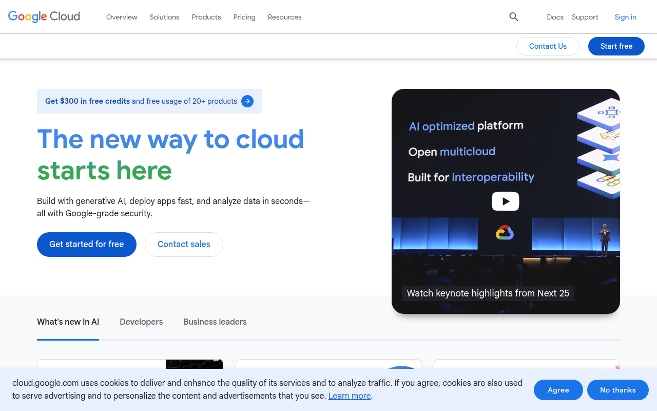 Screenshot of Google Cloud: Your Complete Guide to Scalable and Secure Cloud Solutions
