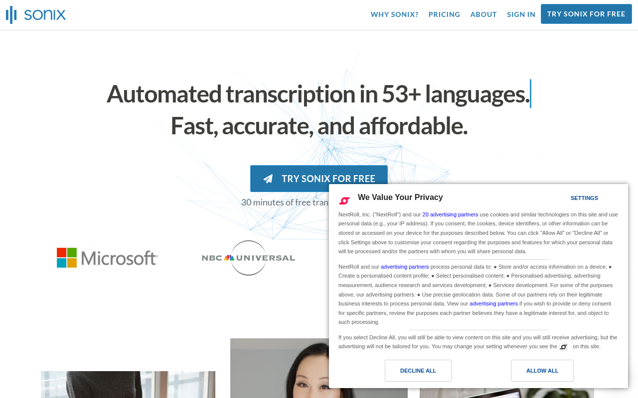 Screenshot of Sonix AI Review: Effortless Transcription for Audio and Video