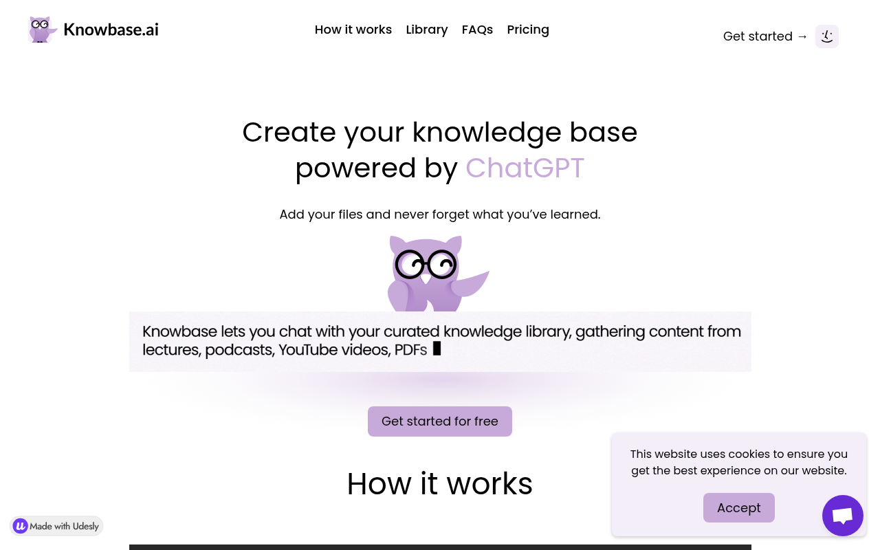 Screenshot of Knowbase.ai: Your AI-Powered Knowledge Hub