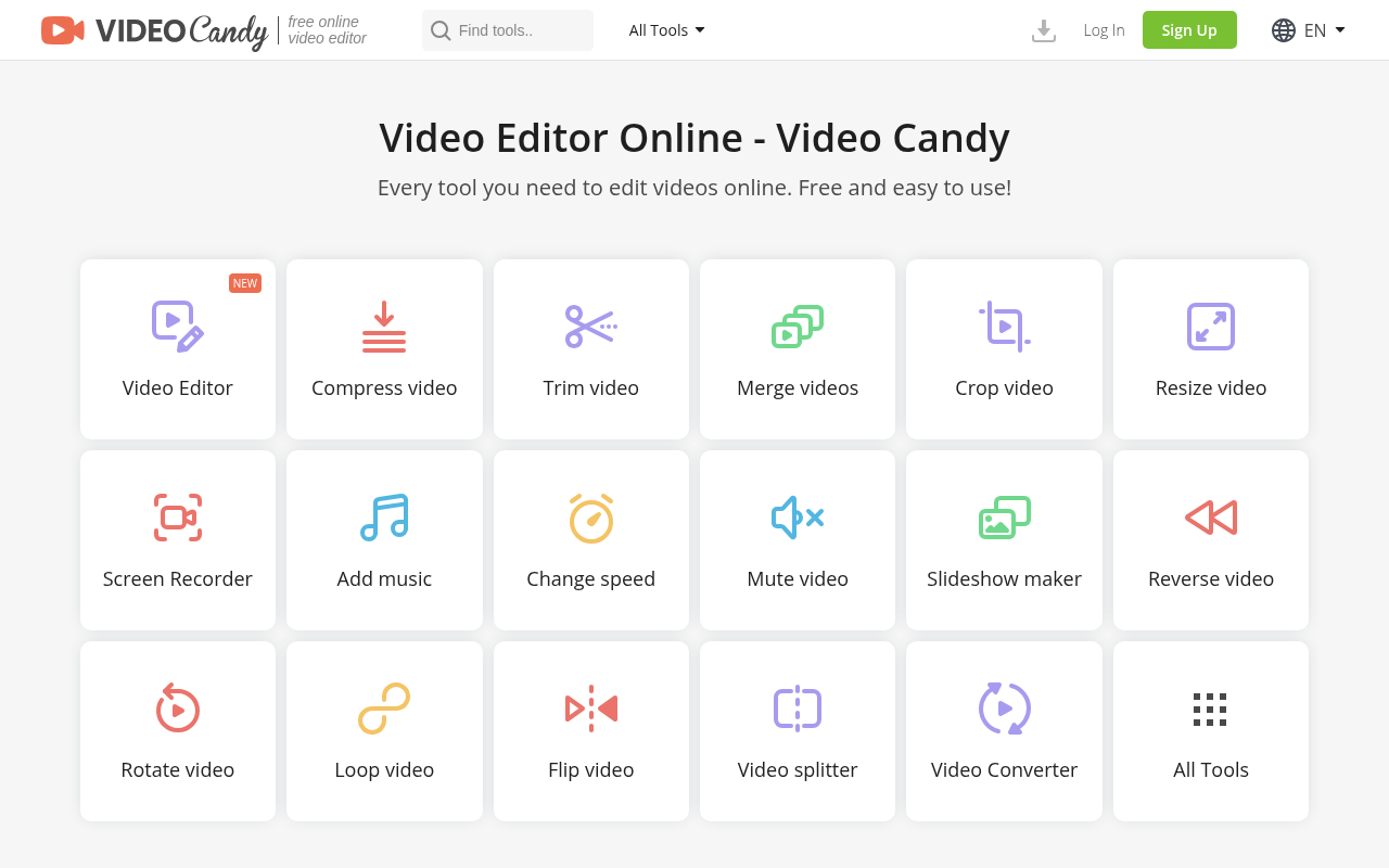 Screenshot of Video Candy: Your Free & Easy Online Video Editor