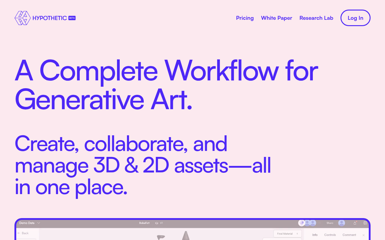 Screenshot of Hypothetic: AI-Powered 3D Design and Collaboration Platform