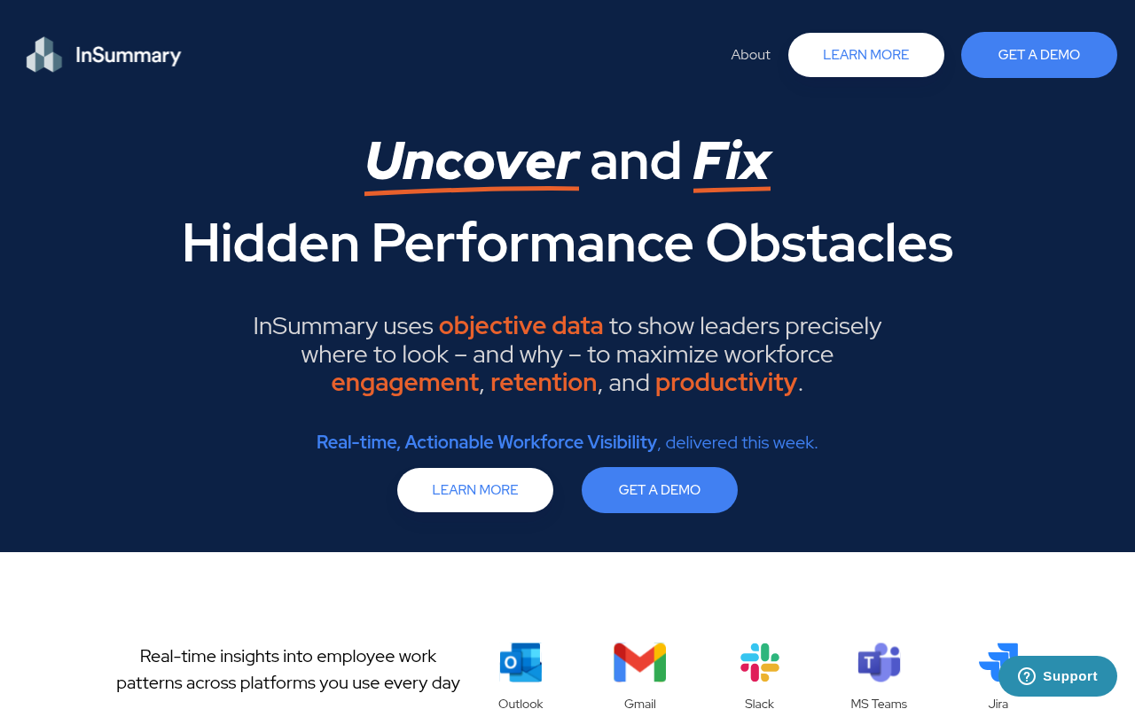 Screenshot of InSummary: AI-Powered Workforce Insights for Optimized Performance