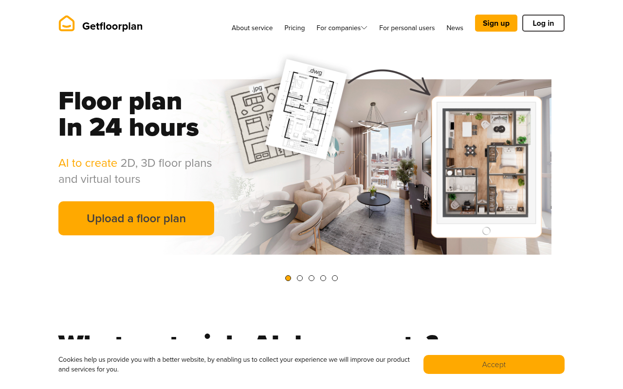 Screenshot of GetFloorplan AI: Design Stunning 2D & 3D Floor Plans Effortlessly