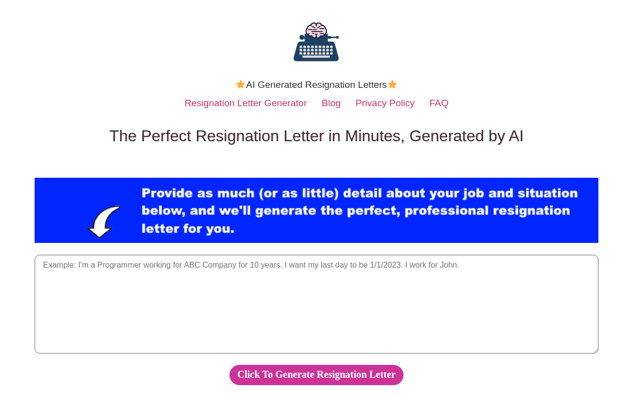 Screenshot of Resign.AI: Effortless Resignation Letter Generation with AI