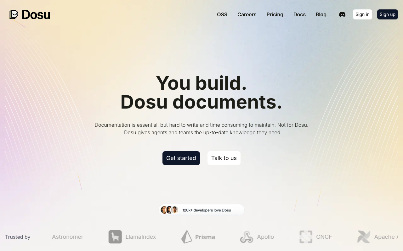 Screenshot of Dosu: Your AI-Powered First Line of Defense for Development