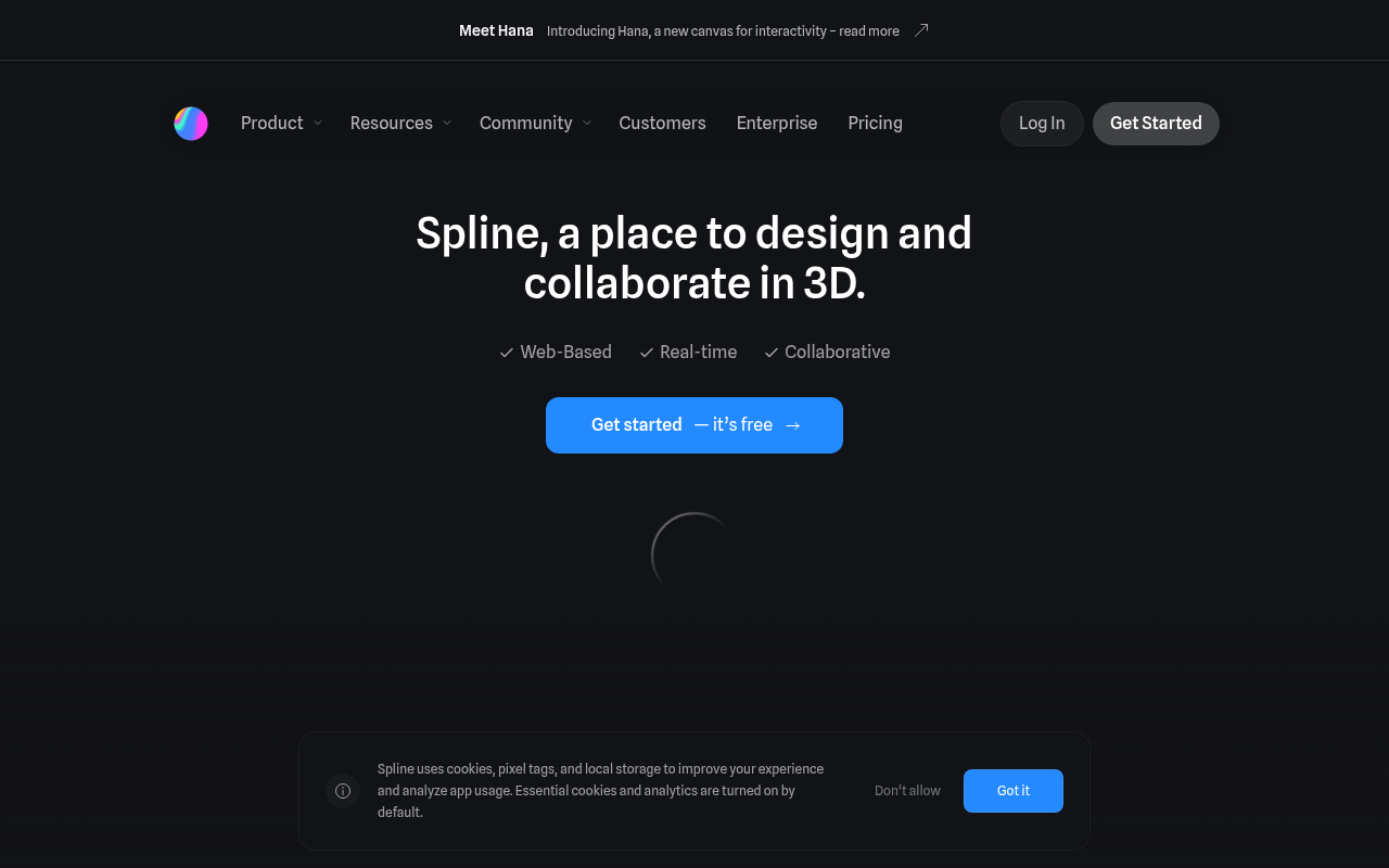 Screenshot of Spline: Your Go-To Browser-Based 3D Design Tool