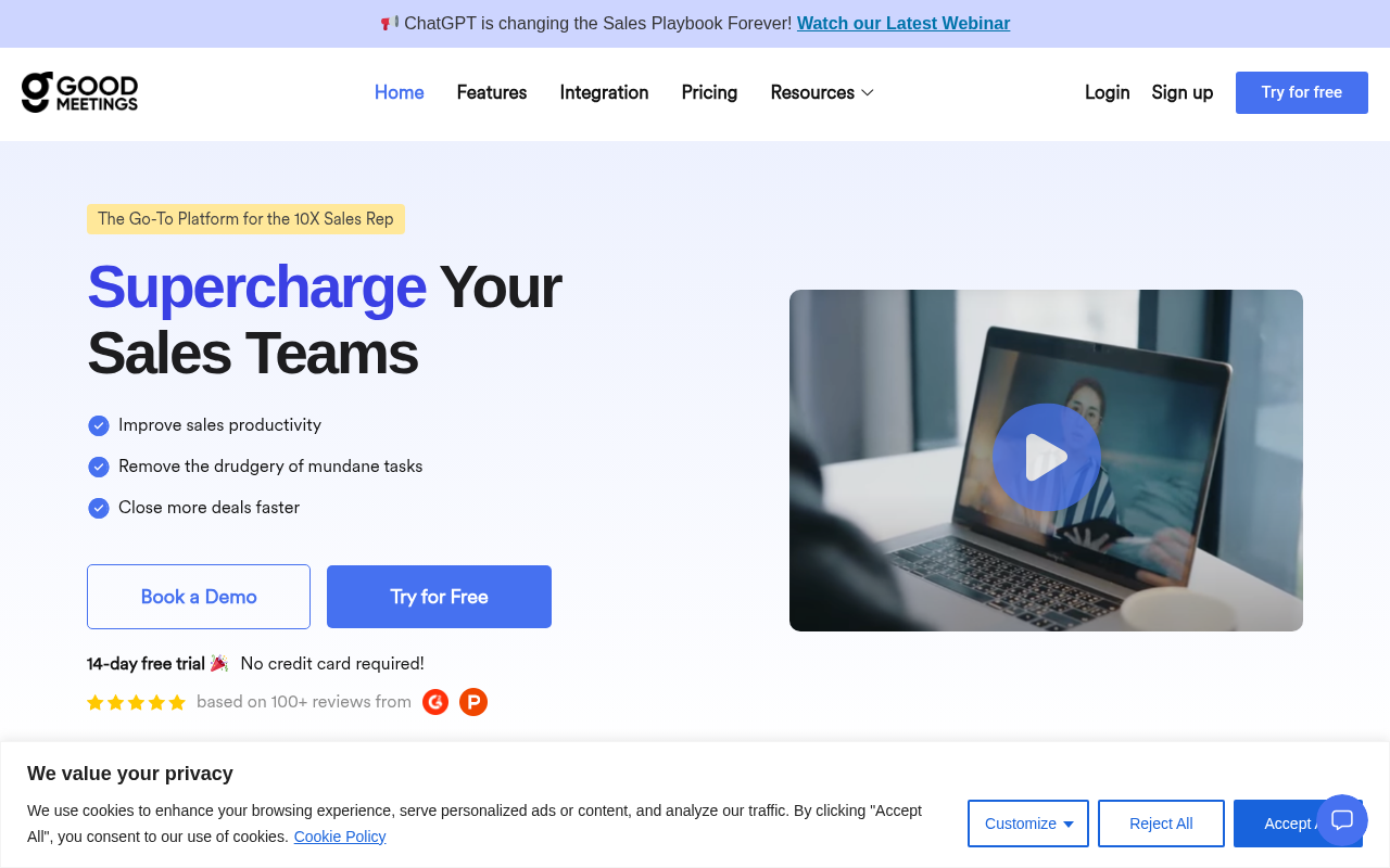 Screenshot of GoodMeetings.ai: Transform Your Meetings with AI