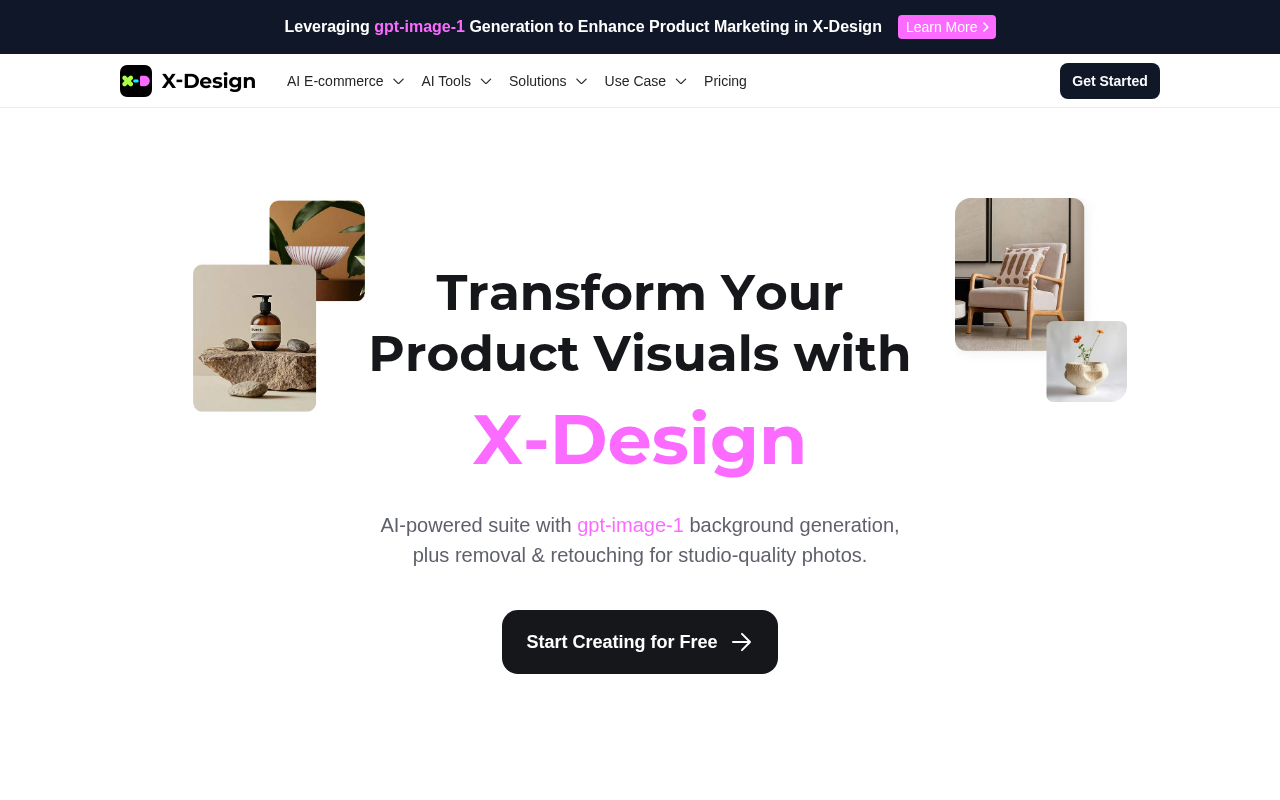 Screenshot of X-Design: AI-Powered Visuals for E-commerce Marketing