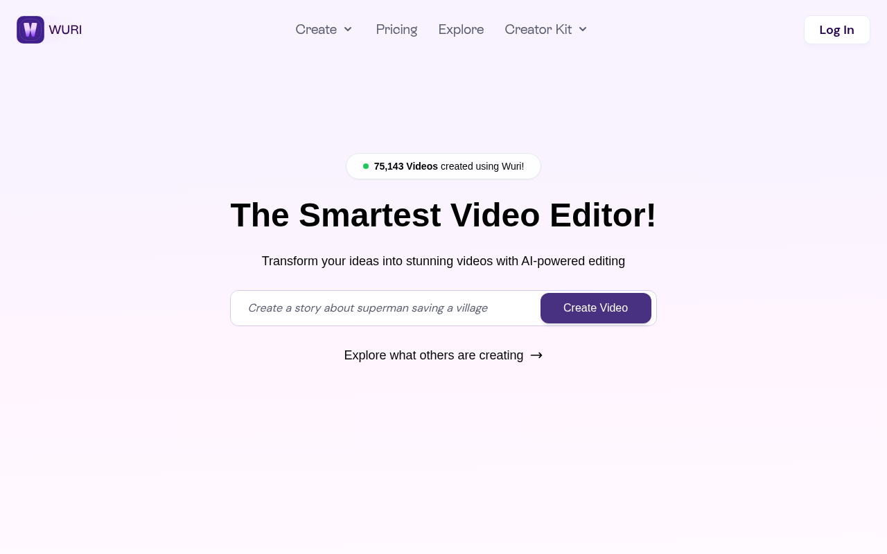 Screenshot of Wuri AI: Effortless Video Editing with Artificial Intelligence