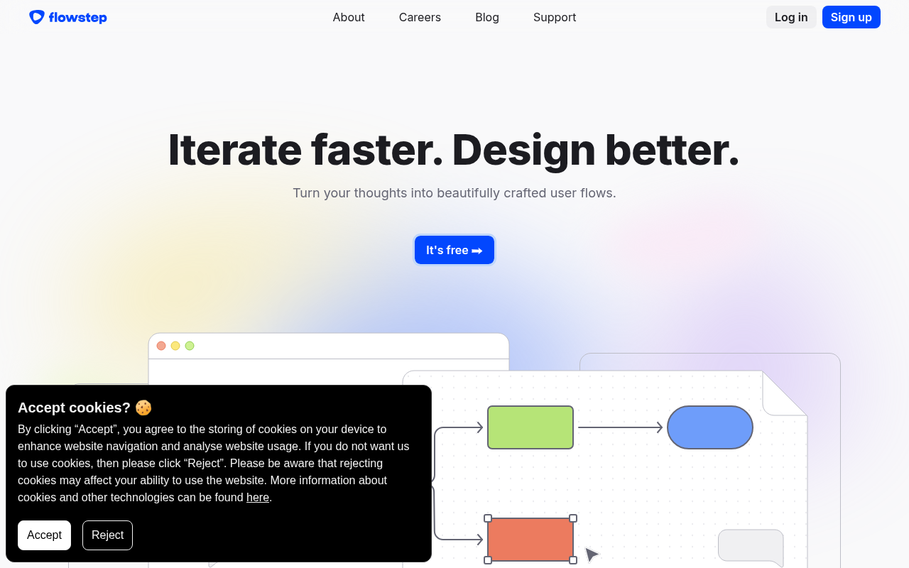 Screenshot of Flowstep: AI Design Copilot for Rapid UI/UX Creation