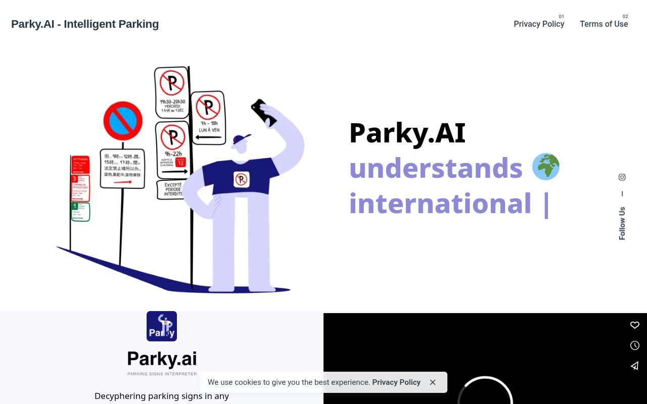Screenshot of Parky.AI: AI-Powered Parking Sign Deciphering for Stress-Free Parking
