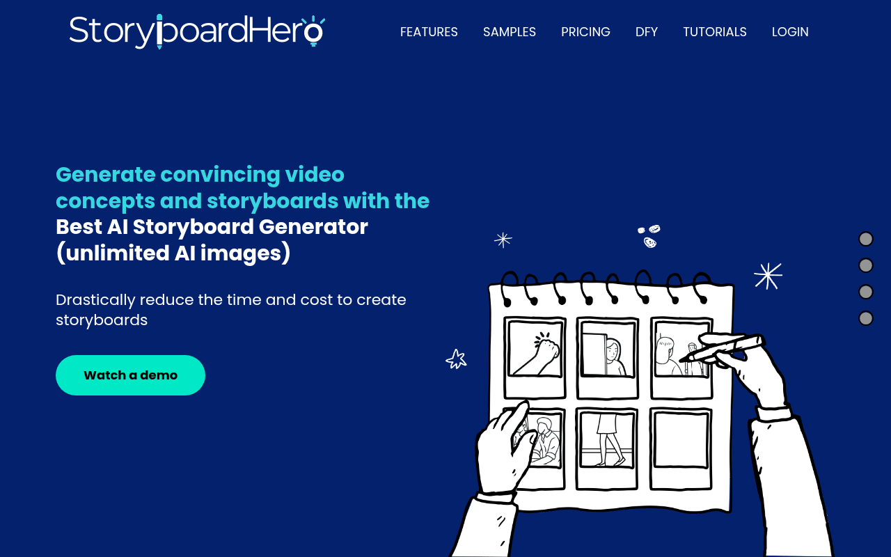 Screenshot of Storyboard Hero: AI-Powered Storyboard Creation