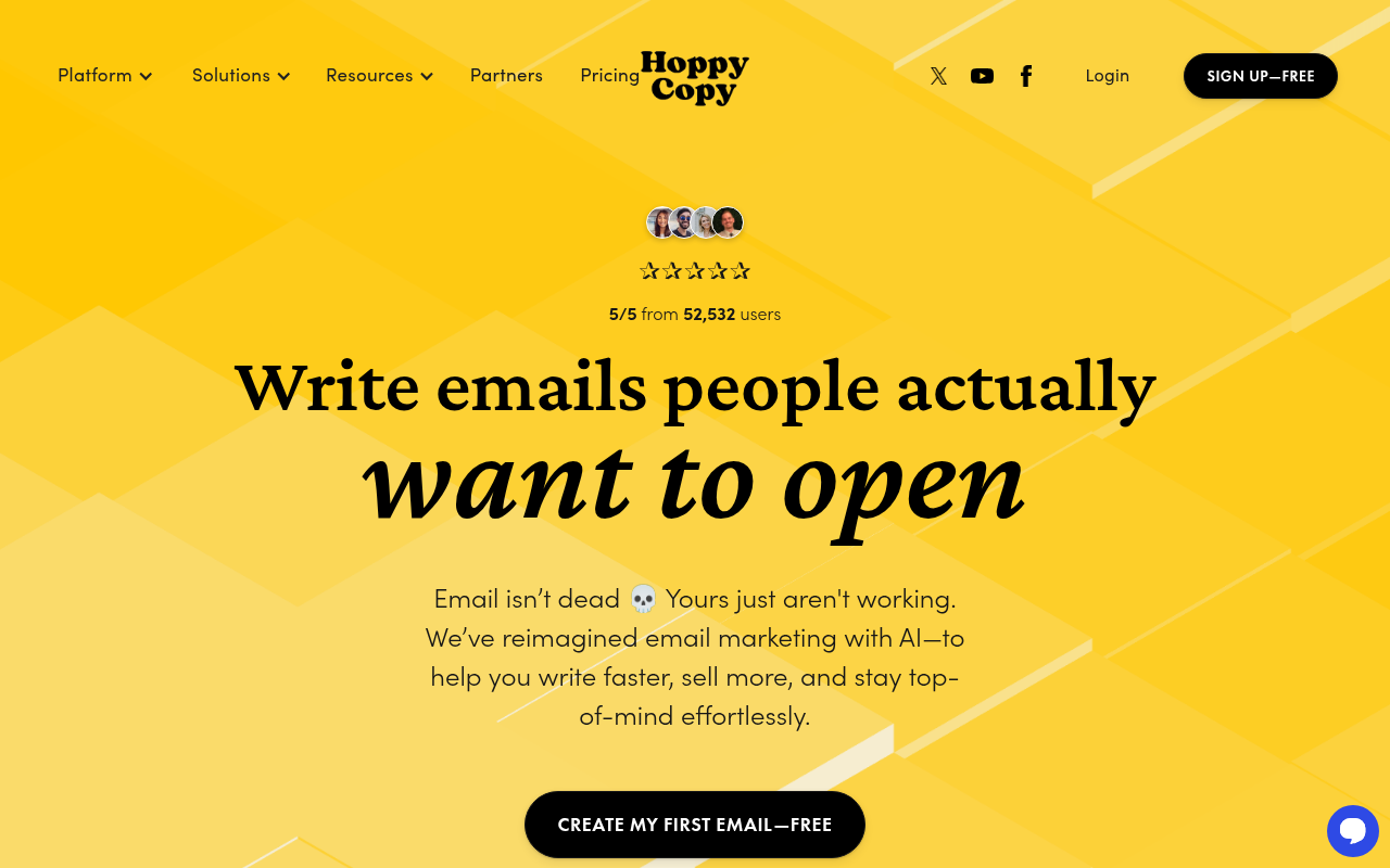 Screenshot of Hoppy Copy: The AI Email Marketing Assistant You Need