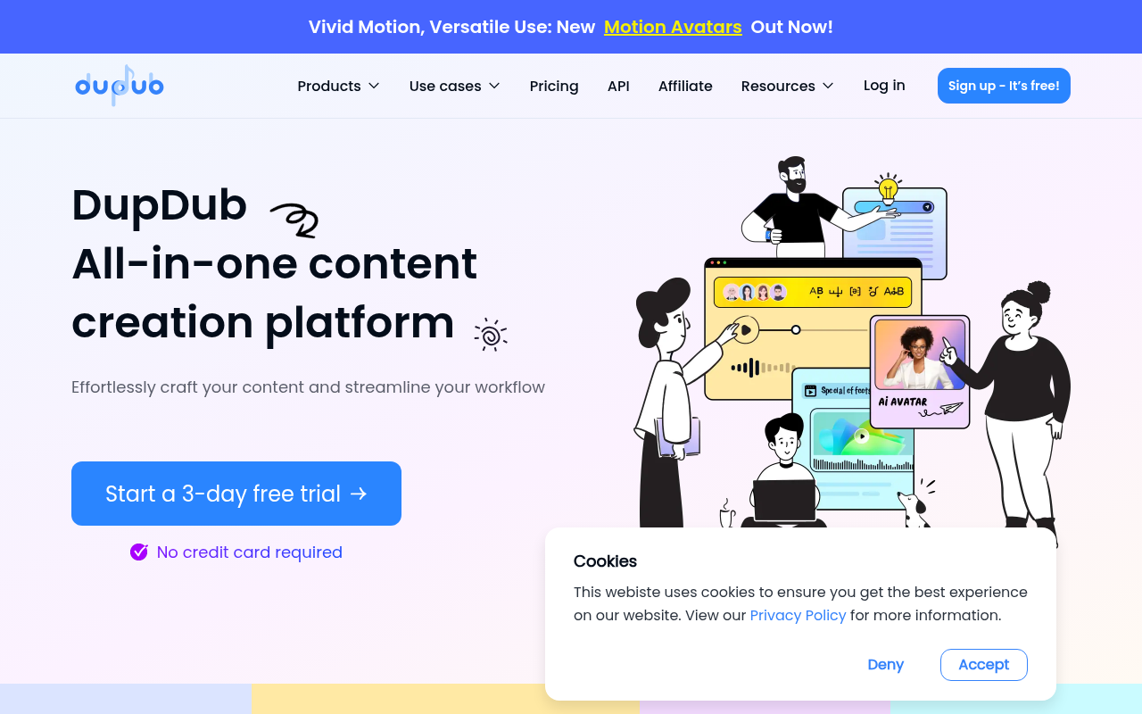 Screenshot of DupDub AI: Revolutionizing Social Media Content Creation