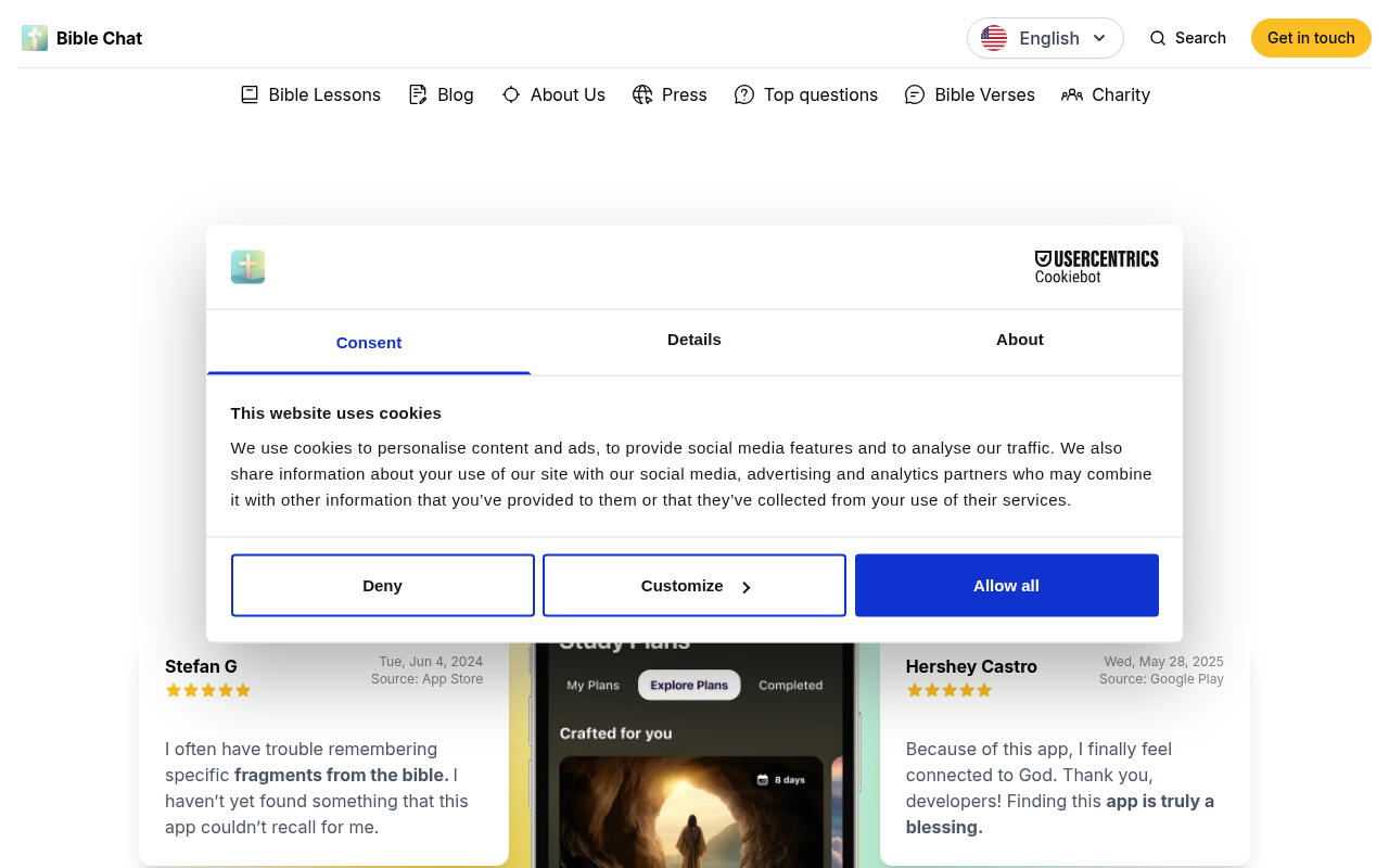 Screenshot of Bible Chat AI: Your AI-Powered Companion for Faith and Scripture Study