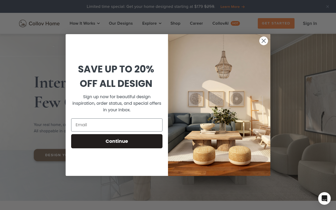 Screenshot of Collov AI Interior Design: Visualize Your Dream Space