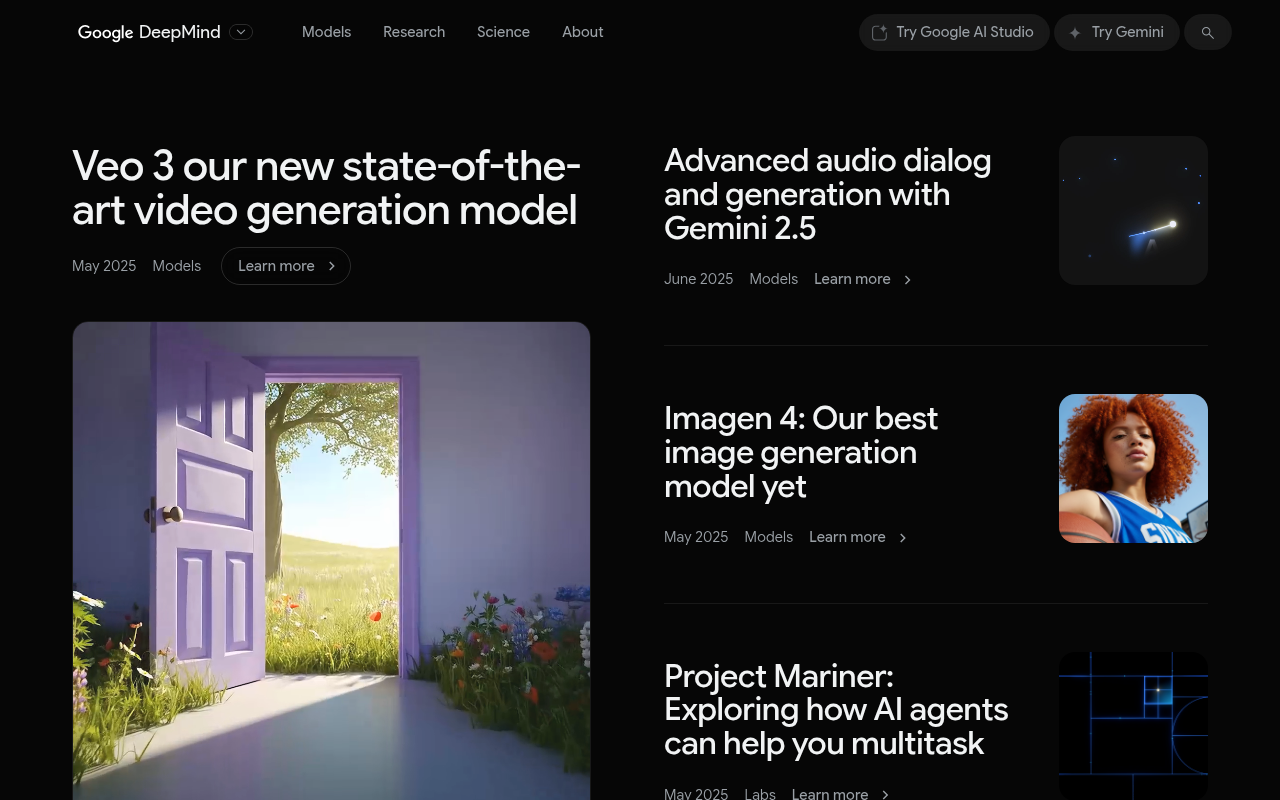 Screenshot of DeepMind: Pioneering the Future of AI