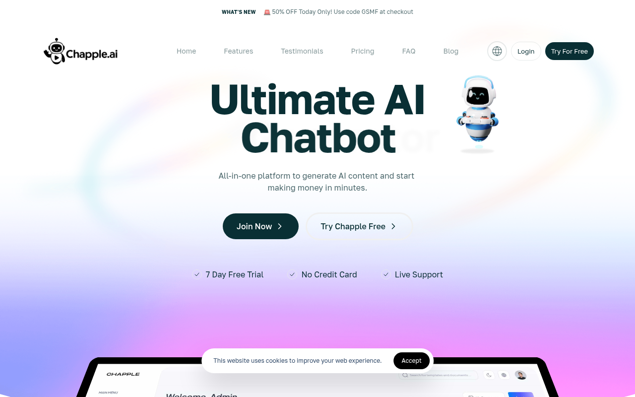 Screenshot of Chapple AI: Unleash Your Creativity with AI-Powered Tools