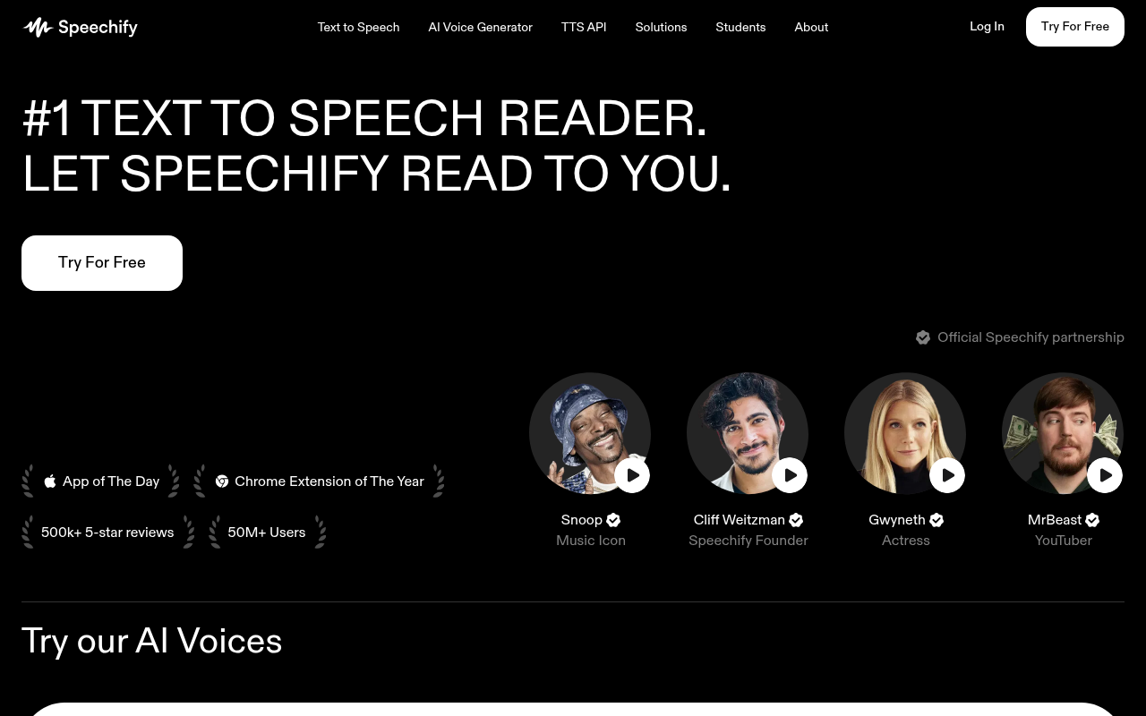 Screenshot of Speechify Review: Transform Text into Engaging Audio