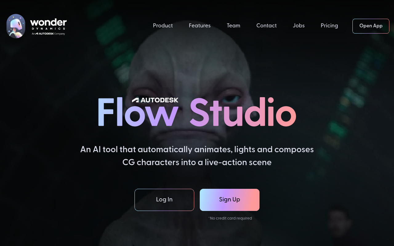 Screenshot of Autodesk Flow Studio (Wonder Studio): AI-Powered CG Animation for Everyone