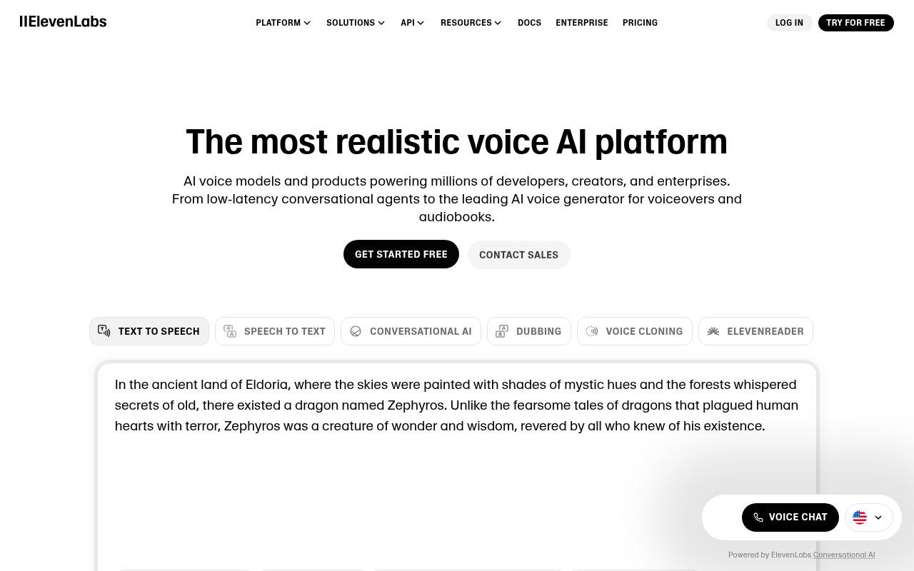 Screenshot of ElevenLabs Review: Realistic AI Voice Generation for Everyone