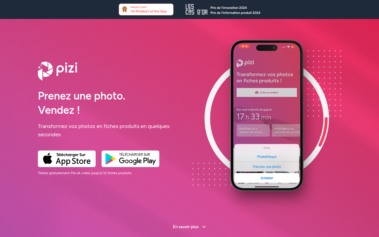 Screenshot of Pizi: AI-Powered Product Descriptions from Photos in Seconds