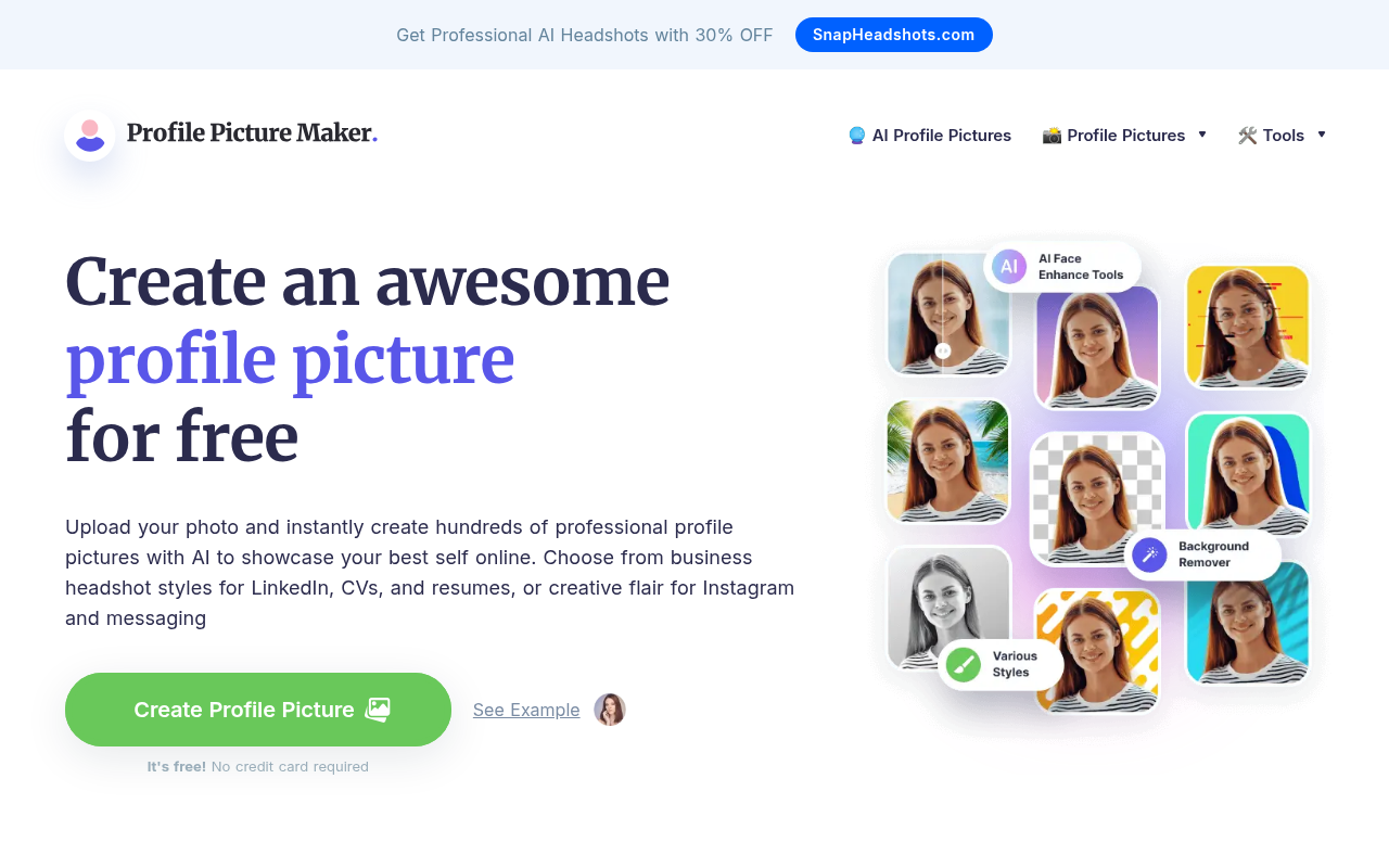 Screenshot of AI Profile Picture Maker: Create Stunning PFPs Instantly