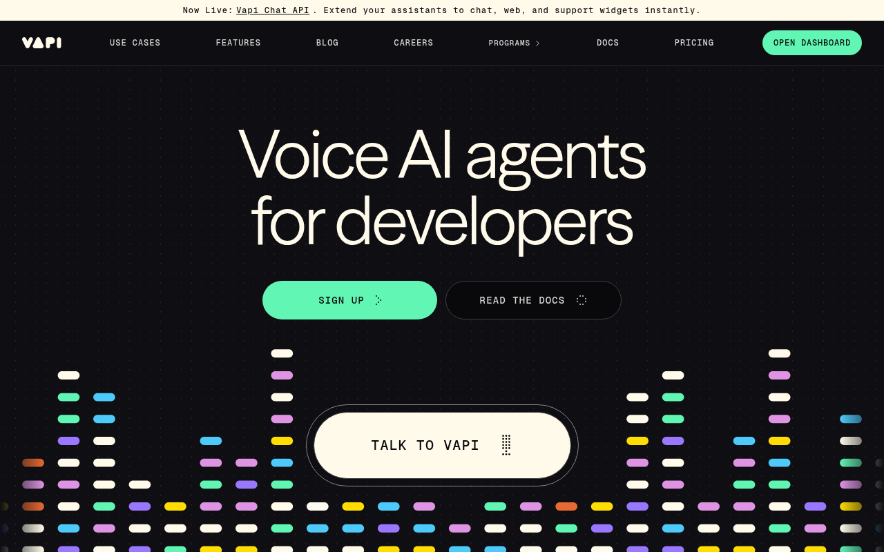 Screenshot of Vapi: Your Fast Track to Building Voice AI Agents