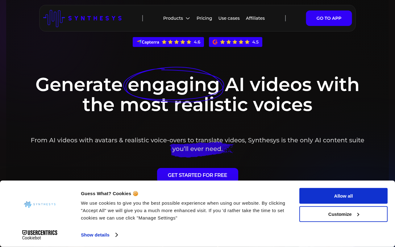 Screenshot of Synthesys.io Review: AI-Powered Content Creation for Voice, Video, and Images