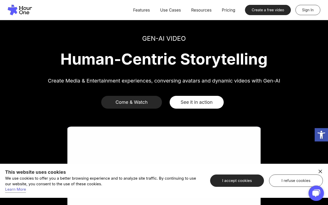 Screenshot of Hour One AI – Create Engaging Videos with Realistic AI Avatars