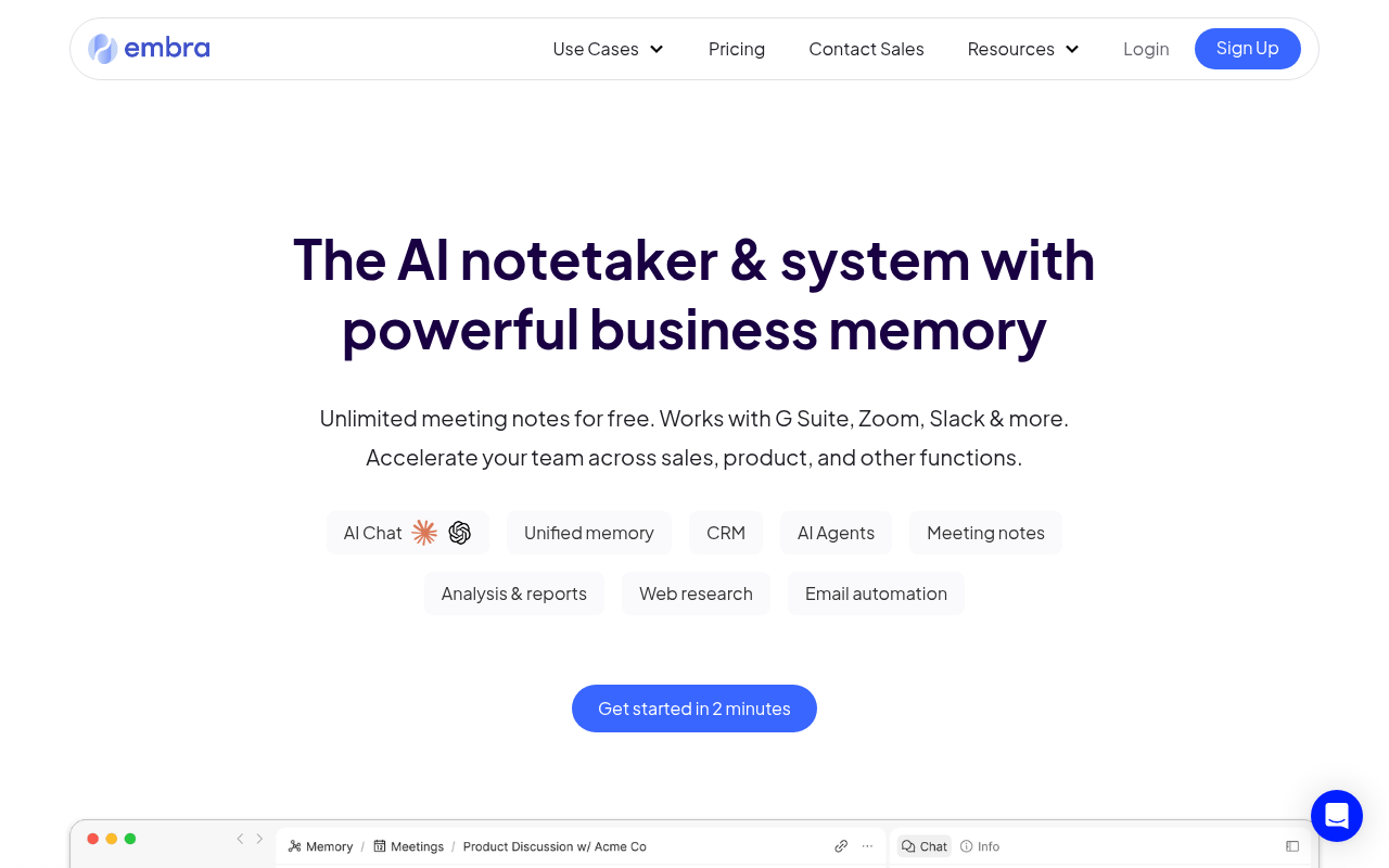 Screenshot of Embra AI: Supercharge Your Productivity with Smart Automation