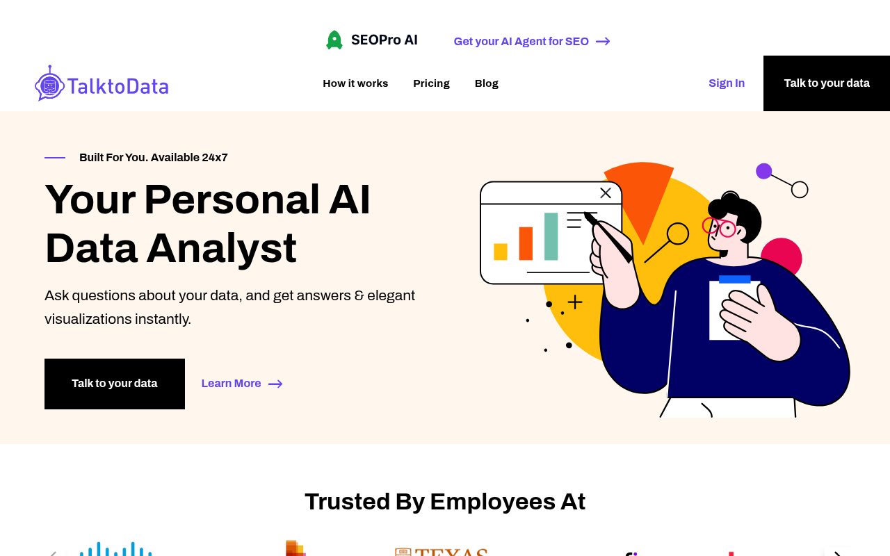 Screenshot of Talk to Data AI: Effortless Data Analysis with Natural Language